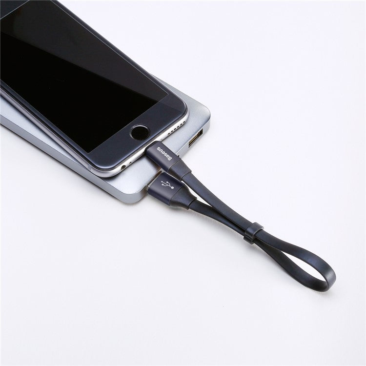 BASEUS 23cm USB Cable 2A USB-A to iP Charging Cord Portable Data Sync Cable - Black