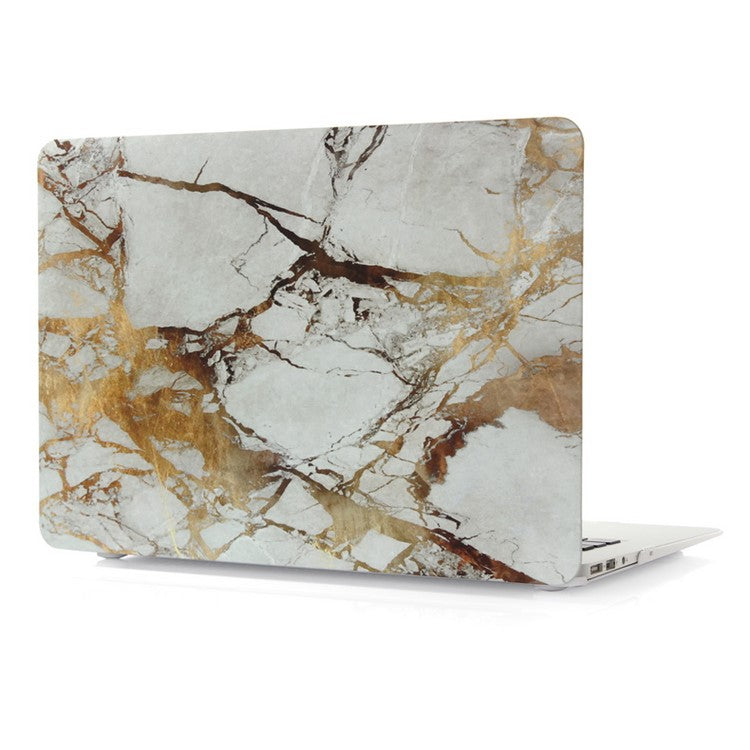 Marble Pattern Hard Snap-on Cover for Macbook Air 13.3 Inch Heat-Dissipated - Gold Color / Grey