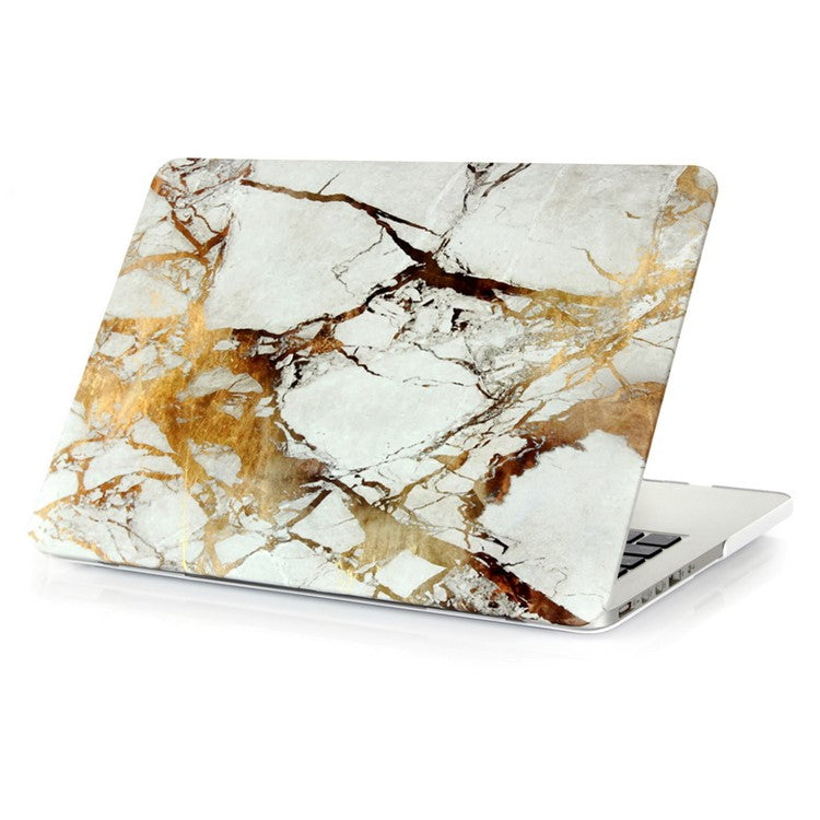Marble Pattern Plastic Cover for Macbook Pro 13.3 with Retina Display - Gold Color / Grey