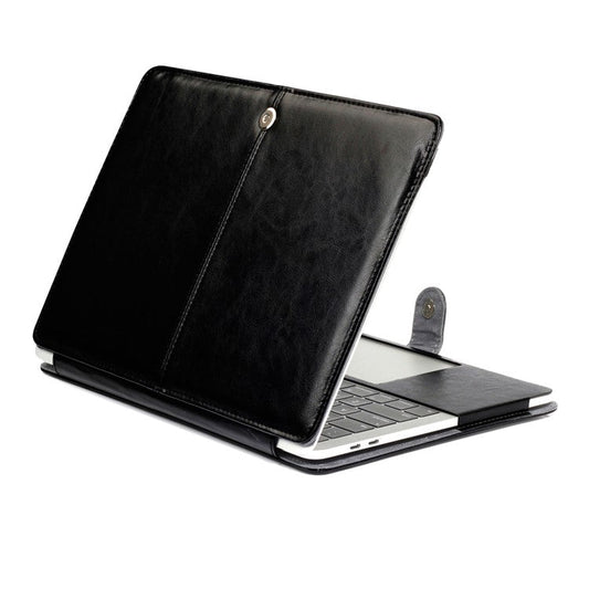 Crazy Horse Leather Case for MacBook Pro 13-inch (2016) A1706/A1708/A1989/A2159/A2251/A2289/A2338 - Black