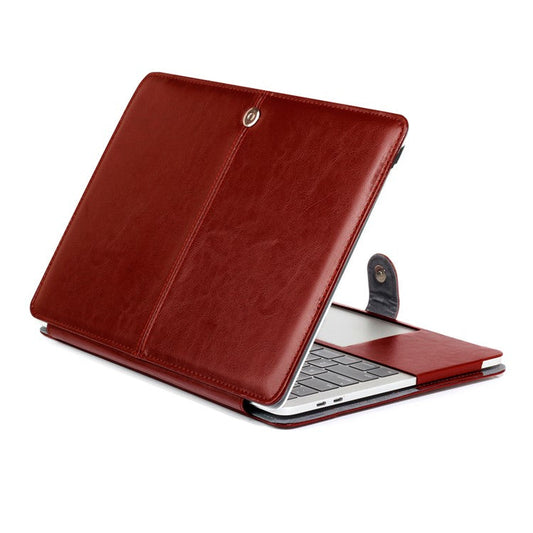 Crazy Horse Leather Case Protector for MacBook Pro 13-inch (2016) A1706/A1708/A1989/A2159/A2251/A2289/A2338 - Brown