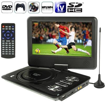 9.0 inch TFT LCD Screen Digital Multimedia Portable EVD / DVD with Card Reader & USB Ports, Support Analog TV  & Game Function, 270 Degree Rotation, Support SD / MS / MMC Card, Black (Black)