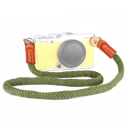 Vintage Cotton Soft Shoulder Neck Strap for Leica, Nikon, Fuji, Canon, Panasonic, Sony etc. Mini Cameras (Army Green)
