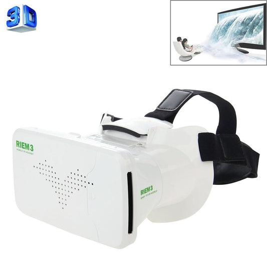 RITECH RIEM 3 Universal Virtual Reality 3D Video Glasses for 3.5 to 6 inch Smartphones (White)