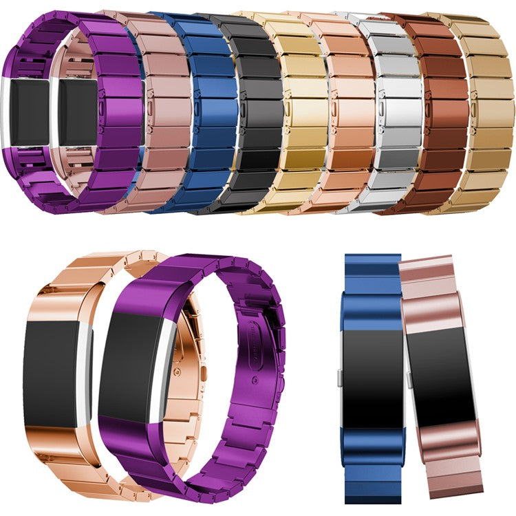 Stainless Steel Metal Watch Strap Band for Fitbit Charge 2 - Silver Color
