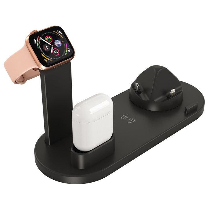 UD15 3 in 1 Rotatable Wireless Charging Dock Station for Apple iPhone/Android Device /Type-C Device - Black