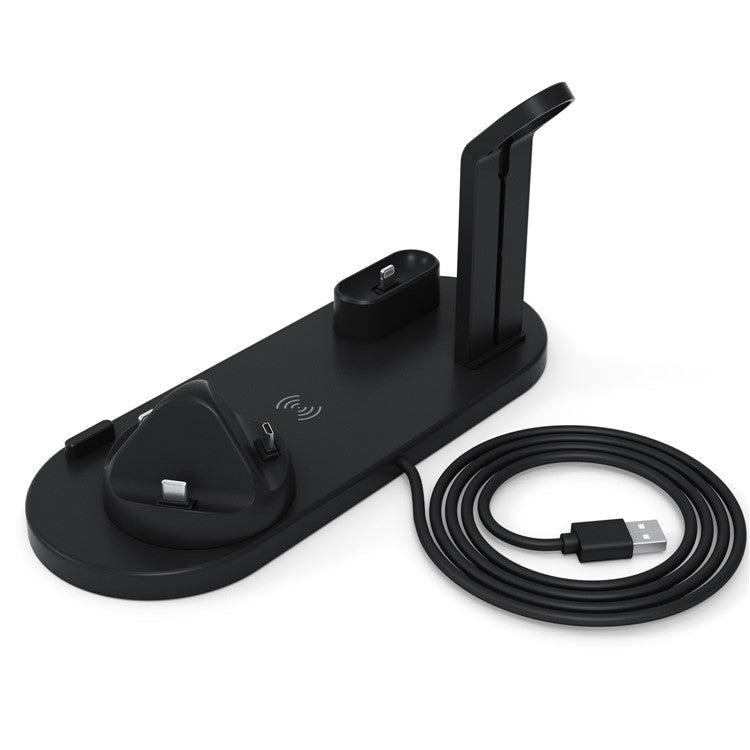 UD15 3 in 1 Rotatable Wireless Charging Dock Station for Apple iPhone/Android Device /Type-C Device - Black