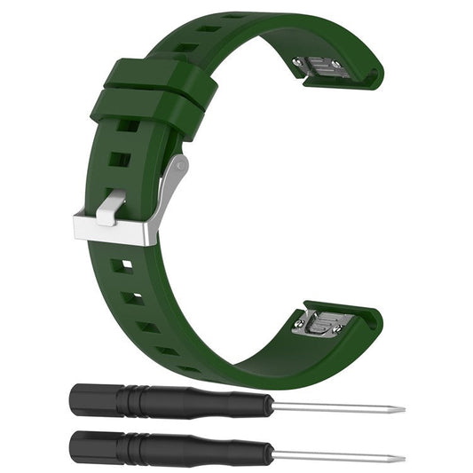 Rhombus Texture Soft Silicone Wrist Watch Band Strap Watchband Replacement for Garmin fenix5 / forerunner 935 - Army Green