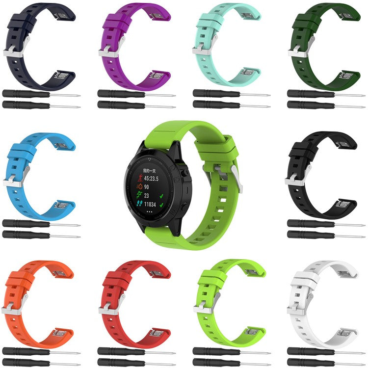 Rhombus Texture Soft Silicone Wrist Watch Band Strap Watchband Replacement for Garmin fenix5 / forerunner 935 - Army Green