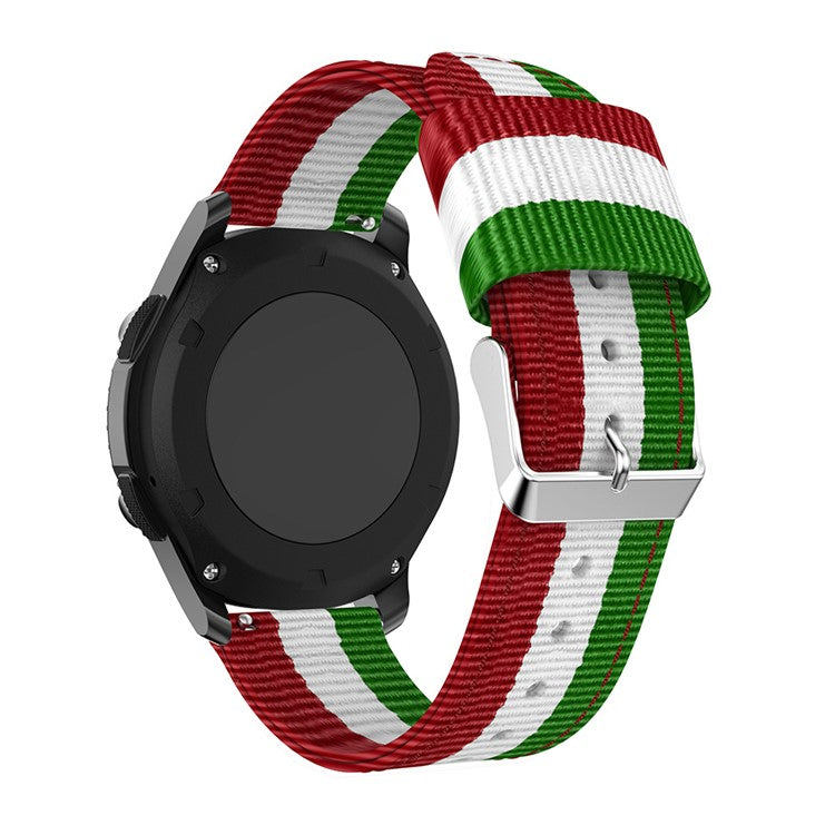 22mm Quick Release Nylon Watch Band with Steel Metal Buckle for Samsung Gear S3 Frontier / Classic - Green / White / Red