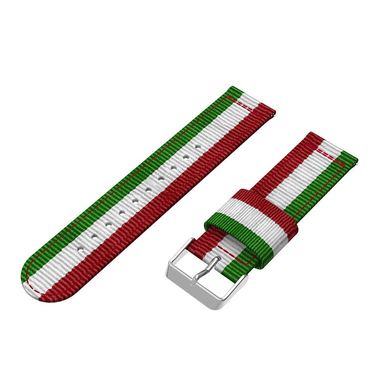 22mm Quick Release Nylon Watch Band with Steel Metal Buckle for Samsung Gear S3 Frontier / Classic - Green / White / Red