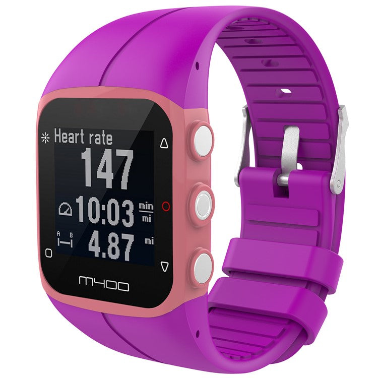 For Polar M400/M430/M200 Flexible Silicone Watch Strap Adjustable Wrist Band Replacement - Purple