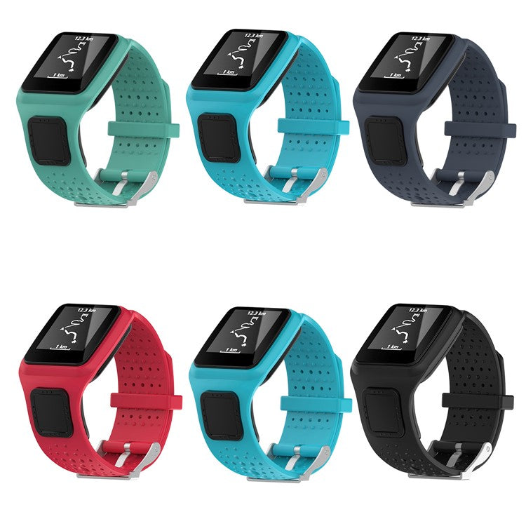 Soft Silicone Wrist Watch Band Strap for TomTom Multi-sport Runner 1 - Black