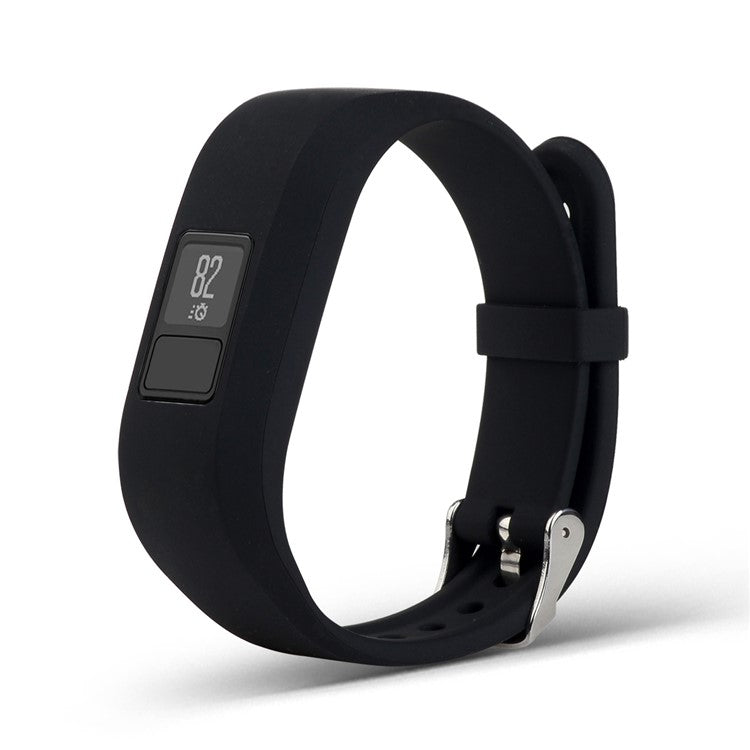 For Garmin Vivofit 3 Soft Silicone Watch Band Adjustable Replacement Strap - Black