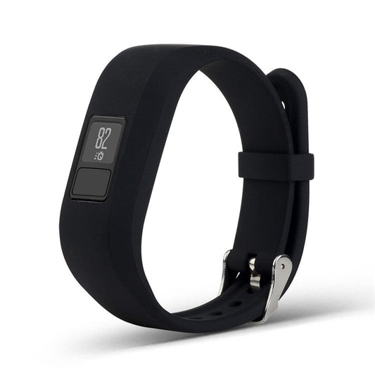 For Garmin Vivofit 3 Soft Silicone Watch Band Adjustable Replacement Strap - Black