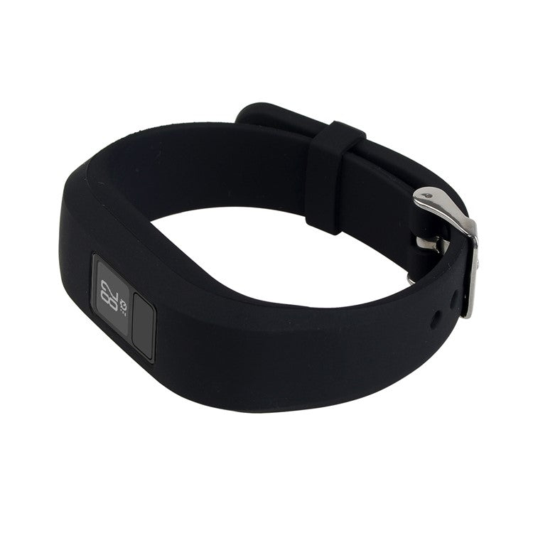 For Garmin Vivofit 3 Soft Silicone Watch Band Adjustable Replacement Strap - Black