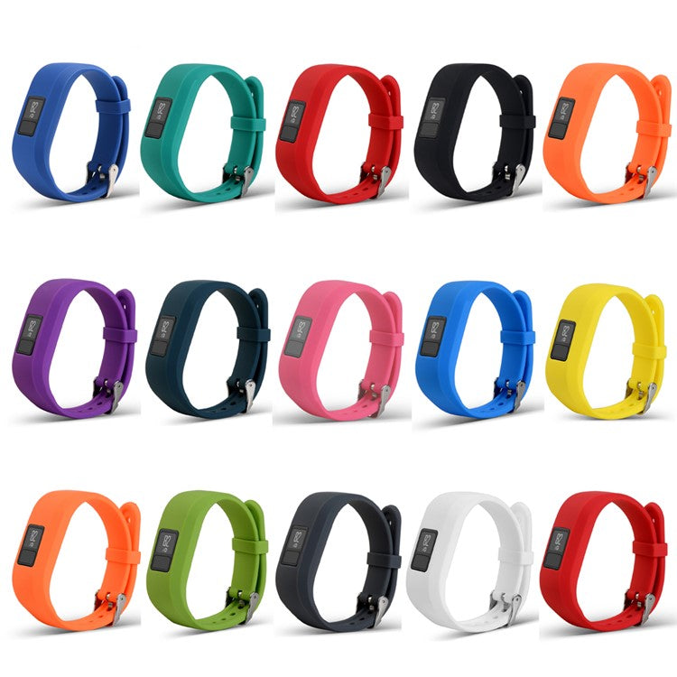 For Garmin Vivofit 3 Soft Silicone Watch Band Adjustable Replacement Strap - Black