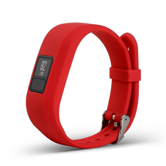 For Garmin Vivofit 3 Soft Silicone Watch Band Adjustable Replacement Strap - Red