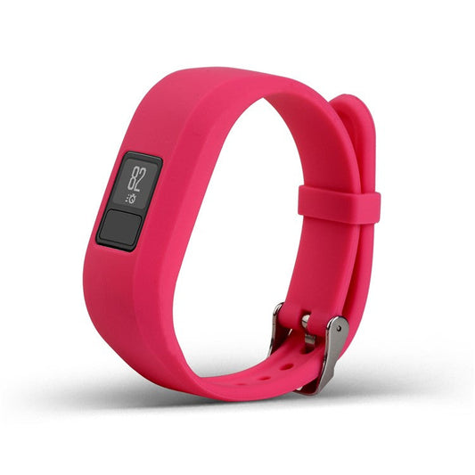 For Garmin Vivofit 3 Soft Silicone Watch Band Adjustable Replacement Strap - Rose