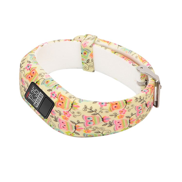 Pattern Printing Adjustable Sports Flexible Silicone Watch Band for Garmin Vivofit JR - Owls