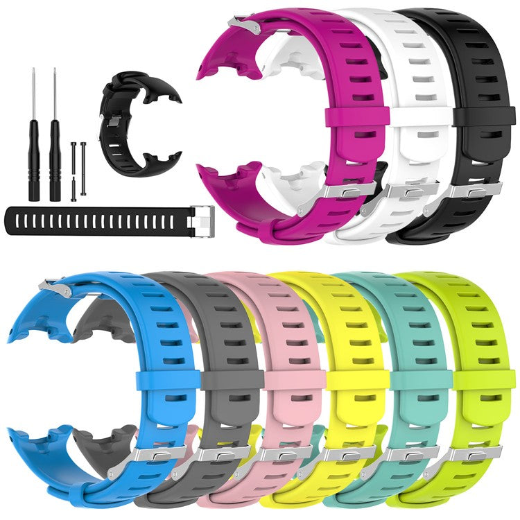 Flexible Silicone Watch Band Strap for Suunto D4i Novo Submersion Watch - Black