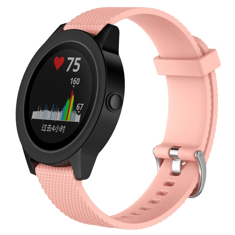 Adjustable Silicone Watch Band Replacement for Garmin Vivoactive 3/Vivomove HR, Smart Watch Band Replacement (12.3+10.5cm) - Pink