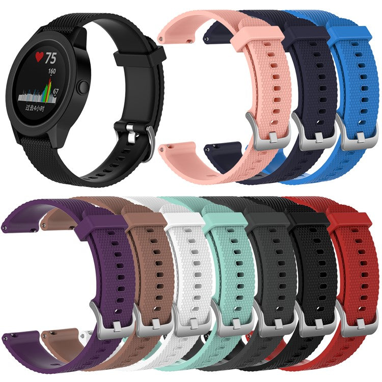 Adjustable Silicone Watch Band Replacement for Garmin Vivoactive 3/Vivomove HR, Smart Watch Band Replacement (12.3+10.5cm) - Pink