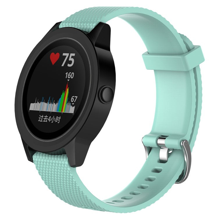 Comfortable Silicone Watch Band Wrist Strap for Garmin Vivoactive 3/Vivomove HR, Smart Watch Band Replacement (12.3+10.5cm) - Cyan