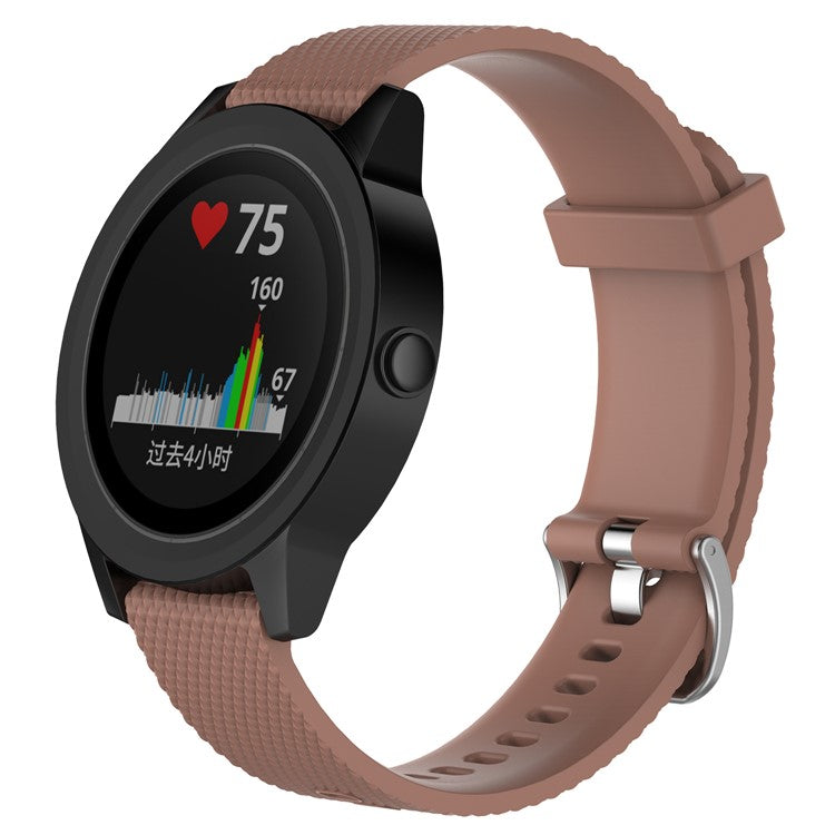 Soft Silicone Watch Sports Strap for Garmin Vivoactive 3/Vivomove HR, Smart Watch Band Replacement (12.3+10.5cm) - Brown