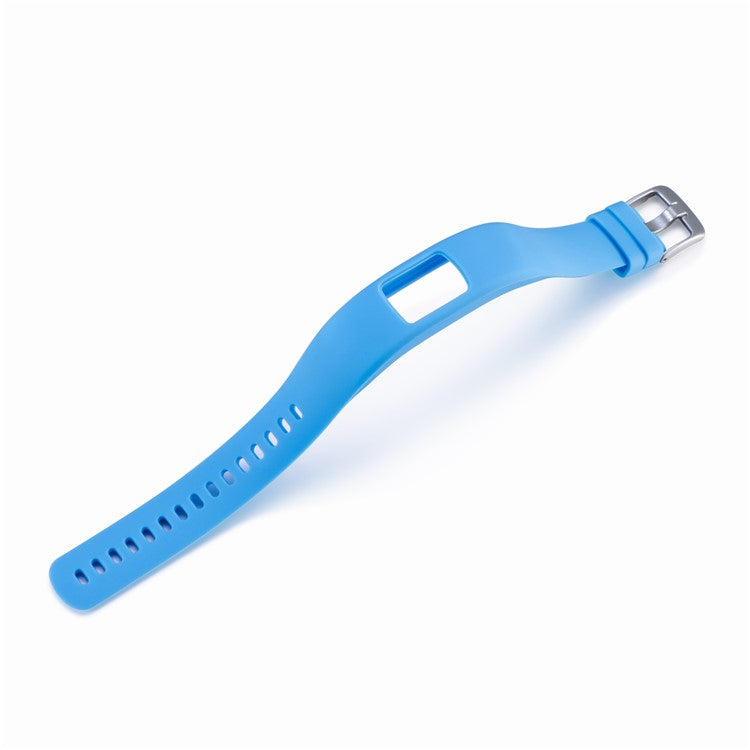 Soft Silicone Watch Band Adjustable Wrist Band Bracelet for Garmin VivoFit 4, Length: 23cm - Baby Blue