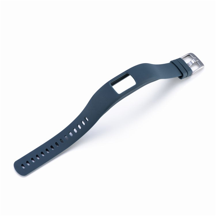 Soft Silicone Watch Band Adjustable Wrist Band Bracelet for Garmin VivoFit 4, Length: 23cm - Dark Blue
