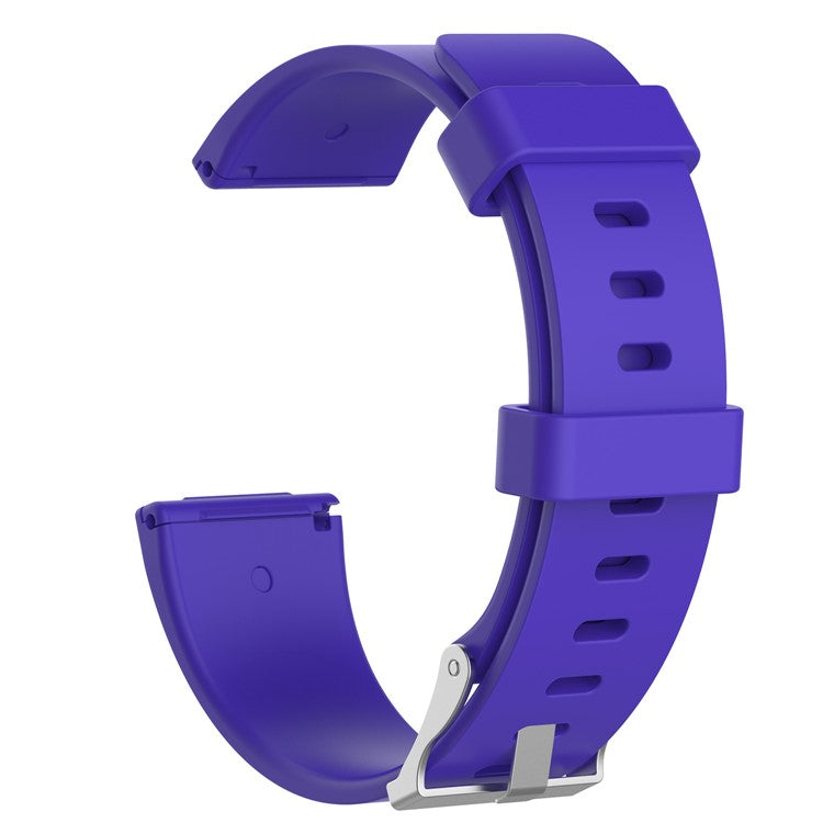For Fitbit Versa TPE Watch Band Adjustable Sports Replacement Strap - Size: L / Dark Purple