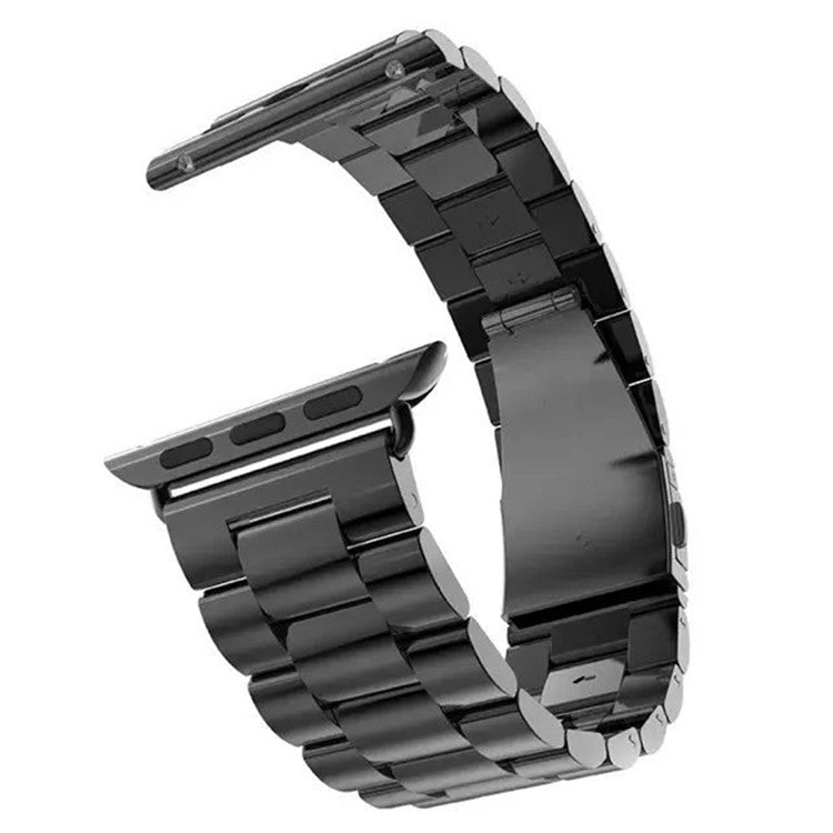 Luxury Three Beads Stainless Steel Watch Strap for Apple Watch Series 10 46mm / Ultra 2 Ultra 49mm / 9 8 7 45mm / SE (2023) SE (2022) SE 6 5 4 44mm / 3 2 1 42mm - Black