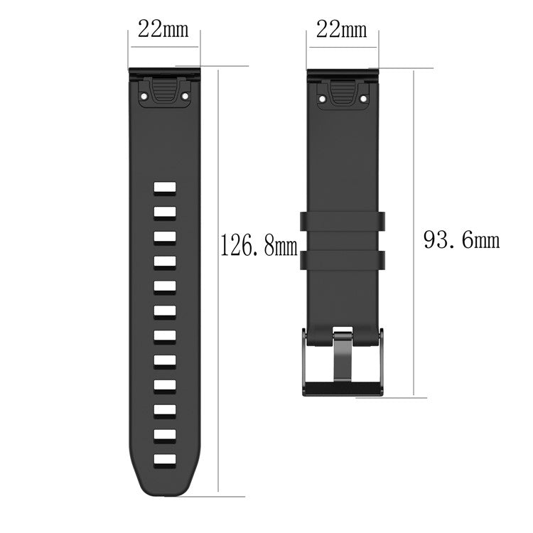 22mm Silicone Watch Band for Garmin Fenix 5 / Forerunner 935 945 / Quatix 5 / Quatix 5 Sapphire / Approach S60 Twill Texture Wrist Strap - Black
