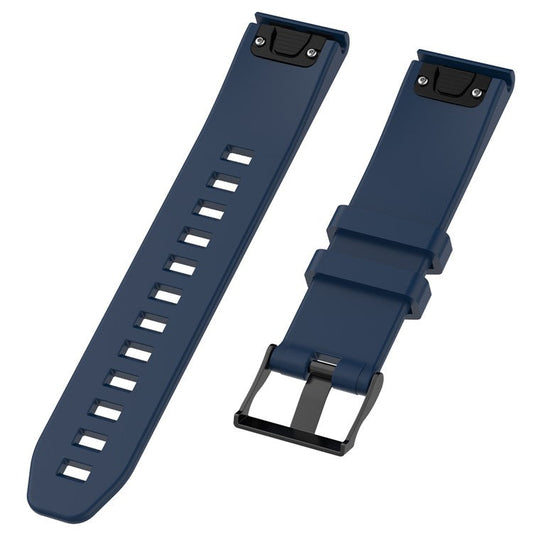 22mm Silicone Watch Band for Garmin Fenix 5/Forerunner 935 945/Quatix 5/Quatix 5 Sapphire/Approach S60 Twill Texture Wrist Strap - Dark Blue