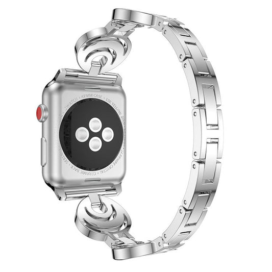 Sparkling Rhinestone Alloy Watch Band for Apple Watch Series 10 46mm / Ultra 2 Ultra 49mm / 9 8 7 45mm / SE (2023) SE (2022) SE 6 5 4 44mm / 3 2 1 42mm - Silver