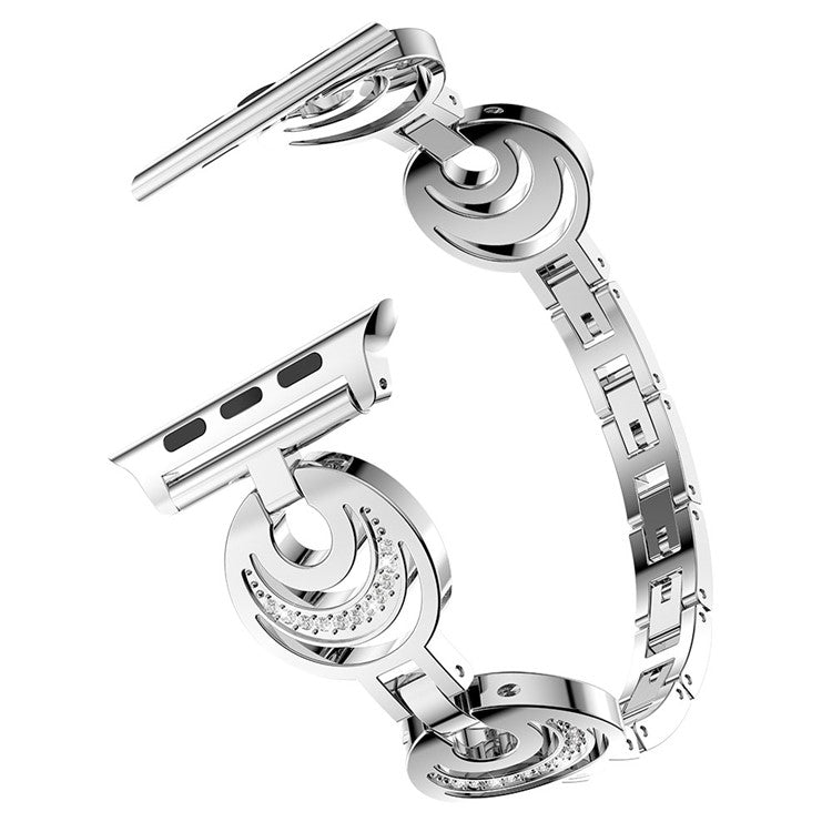 Sparkling Rhinestone Alloy Watch Band for Apple Watch Series 10 46mm / Ultra 2 Ultra 49mm / 9 8 7 45mm / SE (2023) SE (2022) SE 6 5 4 44mm / 3 2 1 42mm - Silver