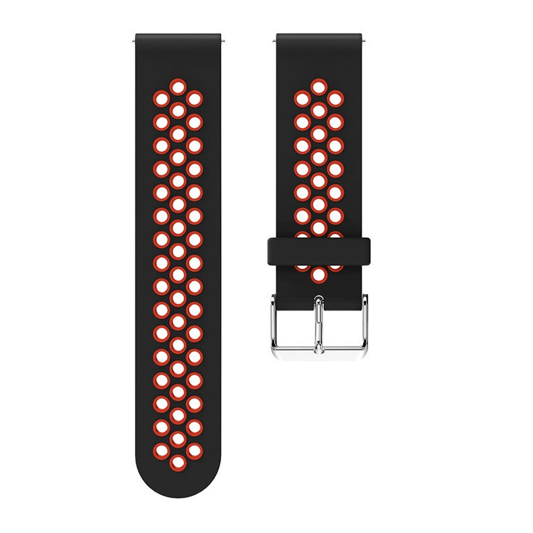 22mm Two-tone Soft Silicone Hollow Watch Bracelet for Samsung Galaxy Watch 46mm - Black / Red