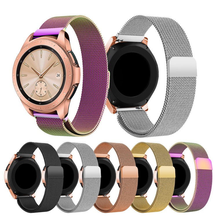 20mm Milanese Watch Band for Samsung Galaxy Watch 42mm, Stainless Steel Magnetic Wrist Strap - Black