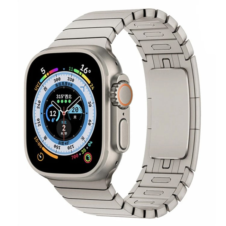 For Apple Watch Series 10 46mm / Ultra 2 Ultra 49mm /  Series 9 8 7 45mm / 6 5 4 SE (2023) SE (2022) SE 44mm / 3 2 1 42mm Stainless Steel Watch Strap - Titanium