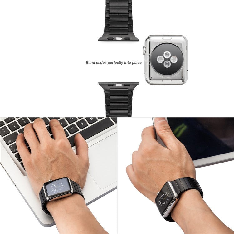 For Apple Watch Series 10 46mm / Ultra 2 Ultra 49mm /  Series 9 8 7 45mm / 6 5 4 SE (2023) SE (2022) SE 44mm / 3 2 1 42mm Stainless Steel Watch Strap - Titanium