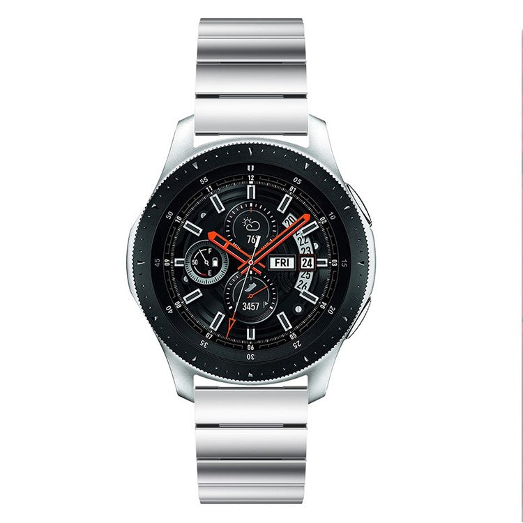22mm Stainless Steel Watch Band for Samsung Galaxy Watch 46mm, Wrist Strap with Butterfly Buckle - Silver