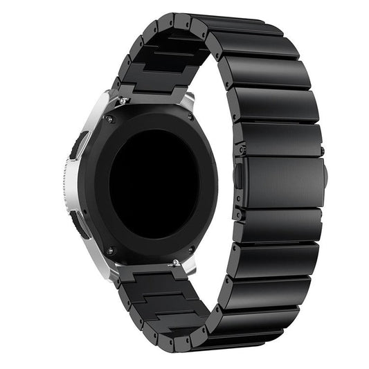 22mm Stainless Steel Watch Band for Samsung Galaxy Watch 46mm, Replacement Wrist Strap with Butterfly Buckle - Black