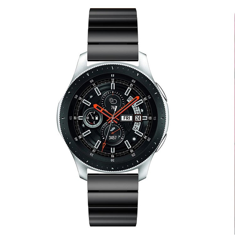 22mm Stainless Steel Watch Band for Samsung Galaxy Watch 46mm, Replacement Wrist Strap with Butterfly Buckle - Black