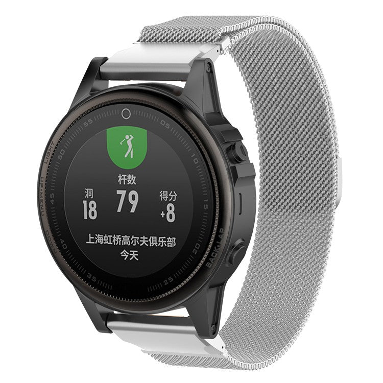 For Garmin Fenix 5S / Fenix 5S Plus Milanese Stainless Steel Watch Band Replacement 20mm - Silver