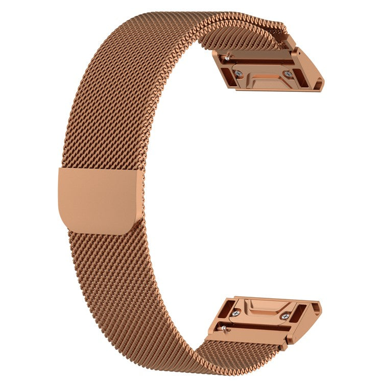 For Garmin Fenix 5S / Fenix 5S Plus Milanese Stainless Steel Watch Wrist Strap 20mm - Rose Gold