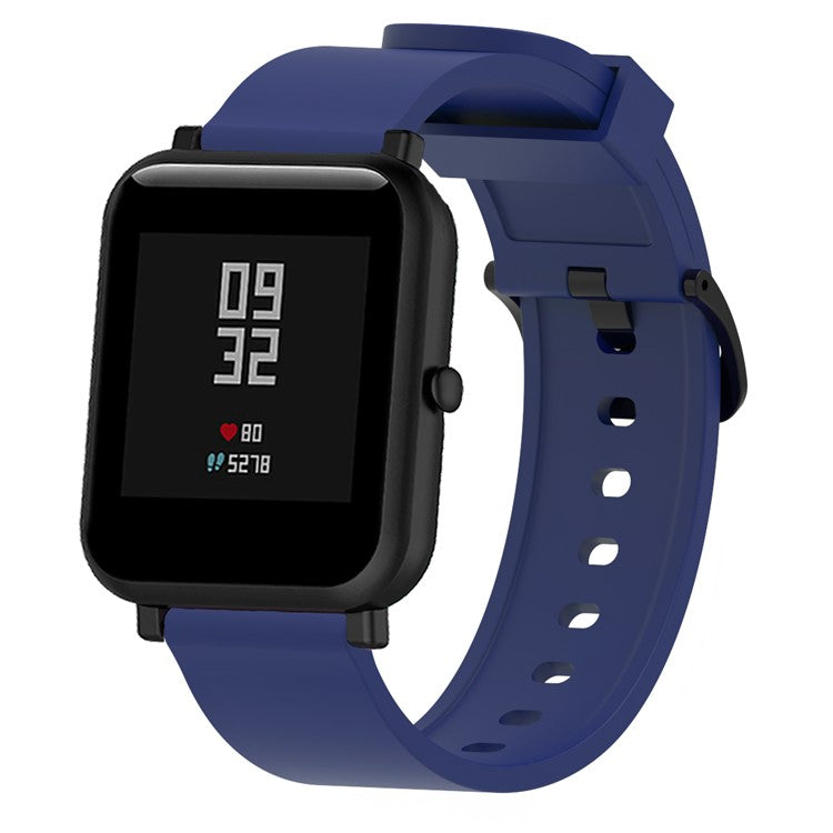 20mm Soft Silicon Watch Strap Replacement for Huami Amazfit Smart Watch - Dark Blue