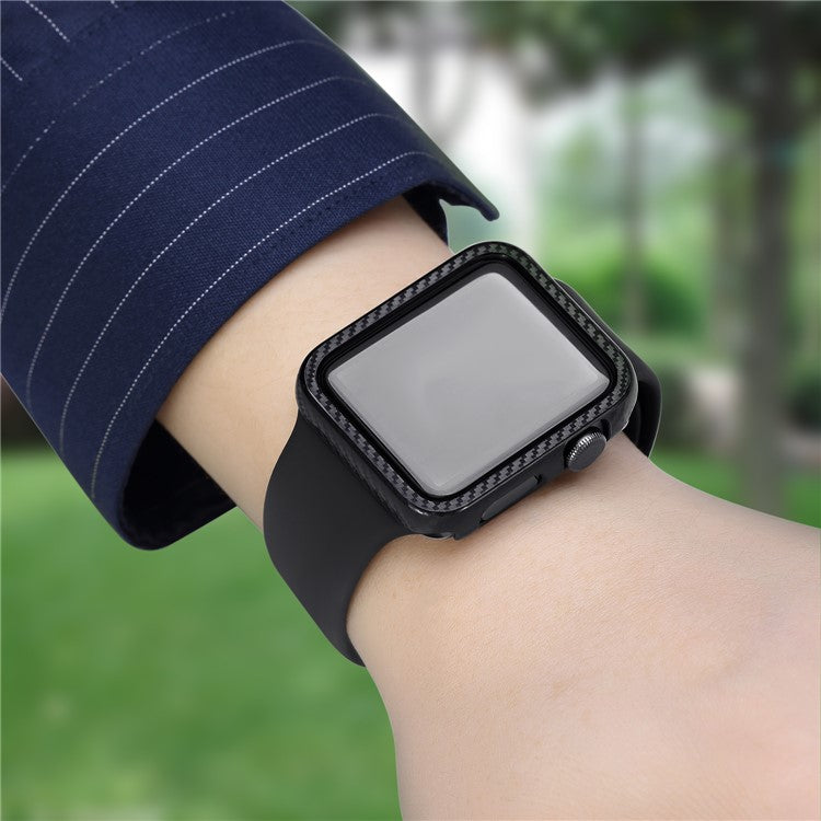 For Apple Watch Series 4 / 5 / 6 / SE / SE (2022) 40mm Carbon Fiber Texture TPU Protective Case