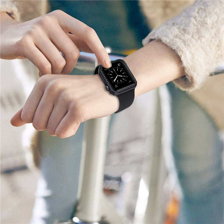 For Apple Watch Series 4 / 5 / 6 / SE / SE (2022) 40mm Carbon Fiber Texture TPU Protective Case