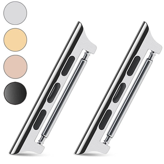 2Pcs/1 Pair Stainless Steel Watch Band Connectors Replace Part for Apple Watch Series 4 40mm, Series 3 / 2 / 1 38mm, Suitable for 22mm Strap - Silver